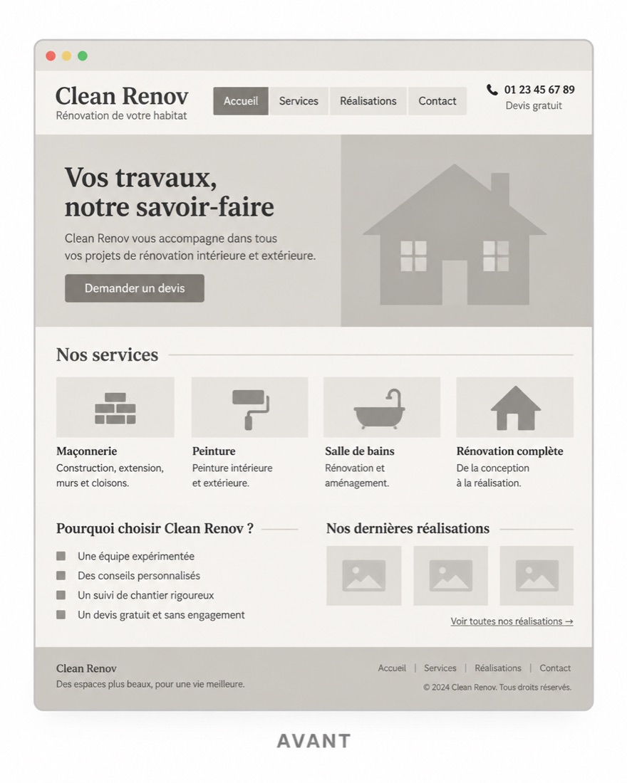 Site avant la refonte